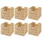 mDesign Woven Hyacinth Home Storage Basket Cube Furniture, 6 Pack